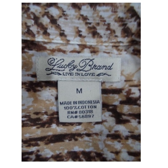 Lucky Brand Blouse Top M Cotton Button Down - Picture 6 of 6
